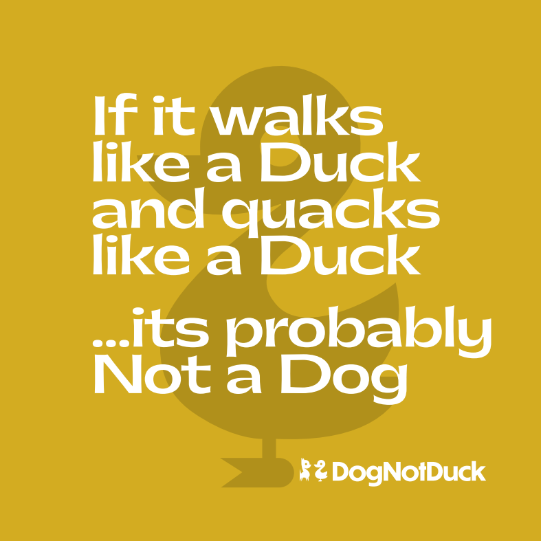 If it walks like a duck and it quacks like a duck, it's probably not a dog.